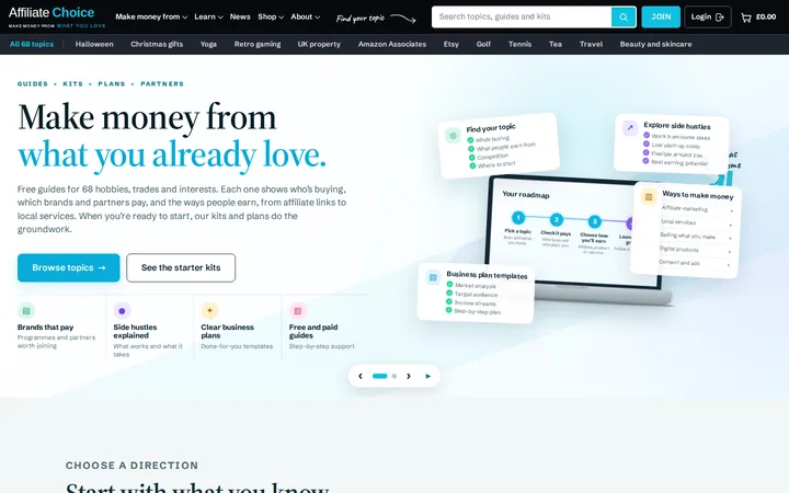 The Affiliate Choice homepage